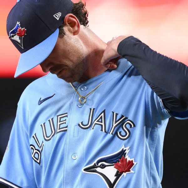 Blue Jays' Shane Bieber walks six in two-thirds of an inning