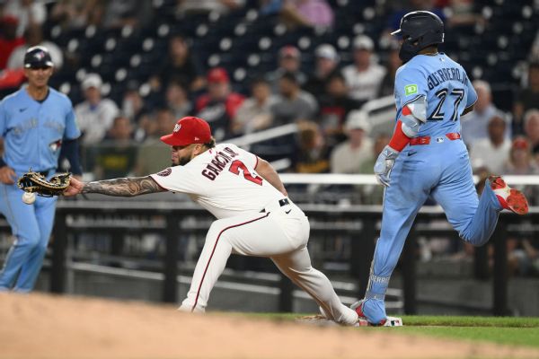 Blue Jays' Vladimir Guerrero Jr. exits with hamstring tightness
