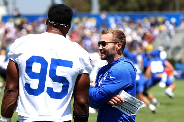 Rams' Sean McVay: No Aaron Donald update, but 'trending upwards'