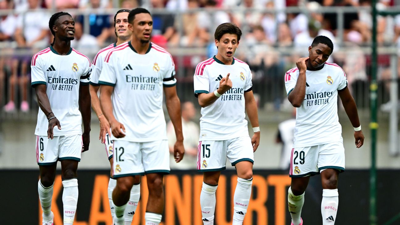 De volta ao Real Madrid, Endrick é titular e marca em amistoso contra a Fiorentina