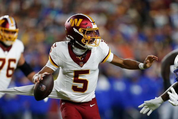 Article image accompanying Commanders GM: Elbow surgery 'not on table' for QB Daniels on WagerUp Sports News.