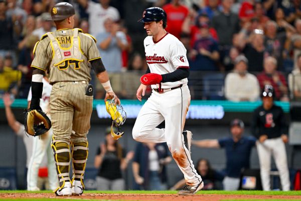 Guardians' Chase DeLauter exits with left hamstring tightness