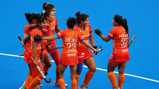 India players celebrate after scoring against South Africa. — Article image accompanying FIH Women's World Cup: India dominate South Africa, beat them 6-1 on WagerUp Sports News. India players celebrate after scoring against South Africa. — Article image accompanying FIH Women's World Cup: India dominate South Africa, beat them 6-1 on WagerUp Sports News.