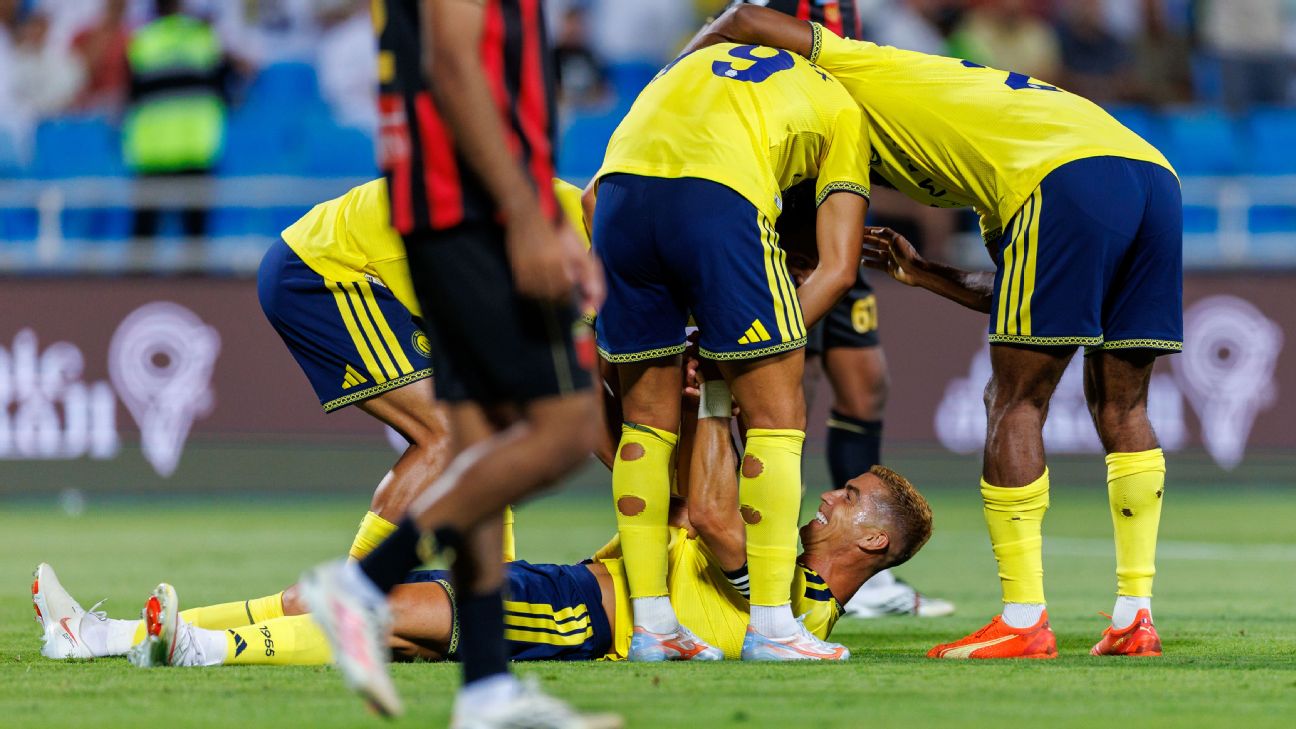 Cristiano Ronaldo เปิดซีซันที่ 25 ยิงประตูที่ 977 ช่วย Al Nassr ถล่ม Al Riyadh 4-0 รูปประกอบข่าวฟุตบอล