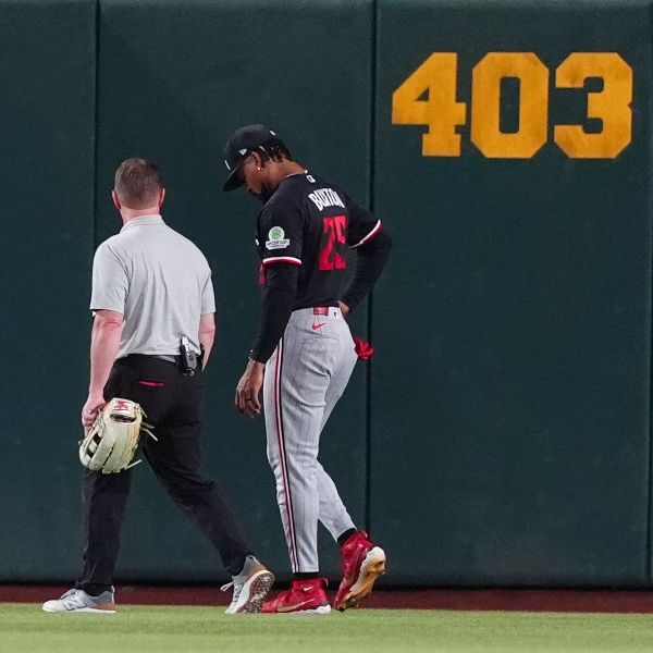 Minnesota Twins OF Byron Buxton exits loss with hip issue