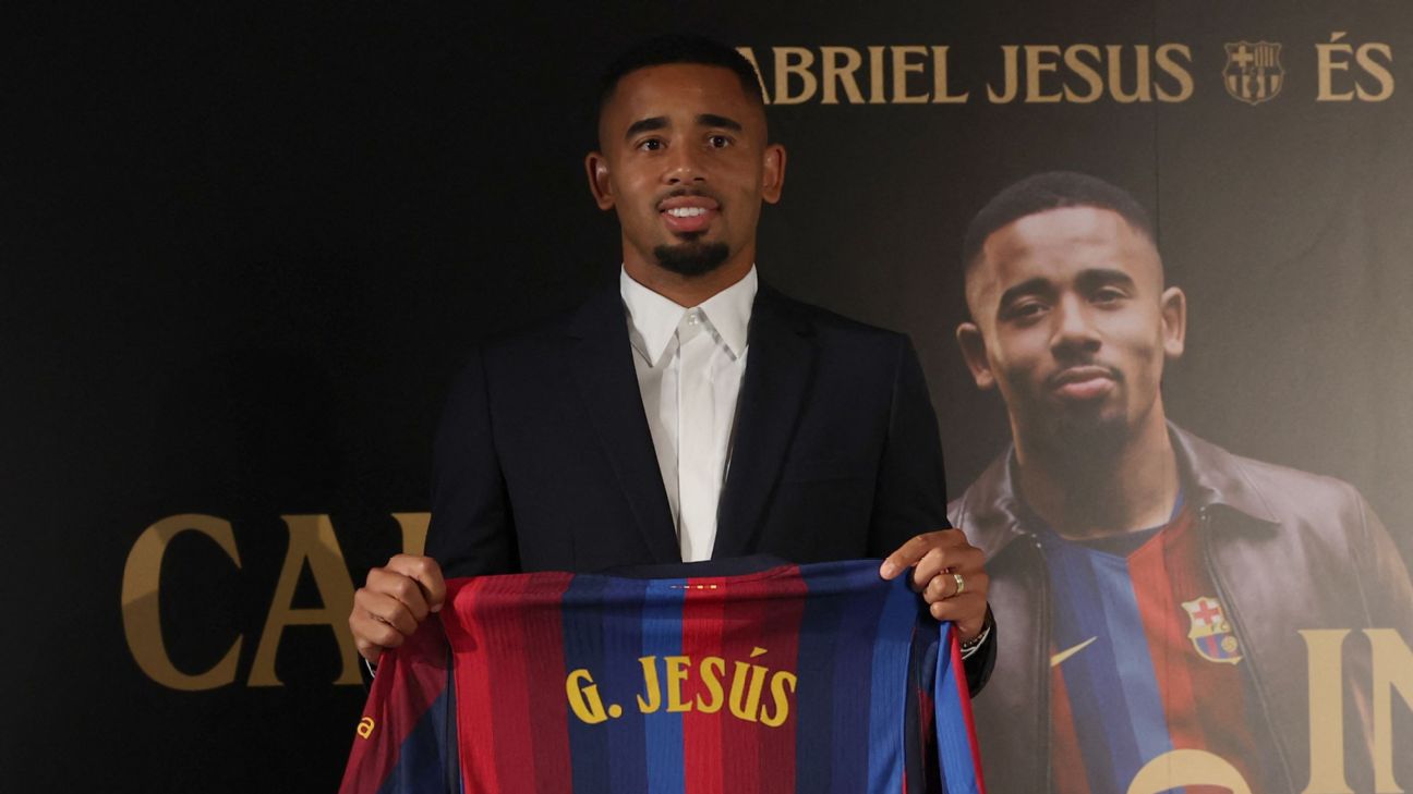 Barcelona ปิดดีล Gabriel Jesus จาก Arsenal เสริมแนวรุกก่อนตลาดปิด รูปประกอบข่าวฟุตบอล