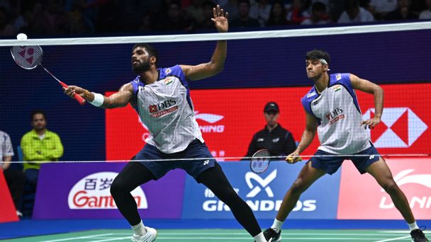 Satwiksairaj Rankireddy (L) and Chirag Shetty in action at the China Masters in Shenzhen. — Article image accompanying Sat-Chi, Ayush suffer defeats at BWF Denmark Open; Punjab vs Odisha in ISL: Indian Sports LIVE, October 14 on WagerUp Sports News. Satwiksairaj Rankireddy (L) and Chirag Shetty in action at the China Masters in Shenzhen. — Article image accompanying Sat-Chi, Ayush suffer defeats at BWF Denmark Open; Punjab vs Odisha in ISL: Indian Sports LIVE, October 14 on WagerUp Sports News.