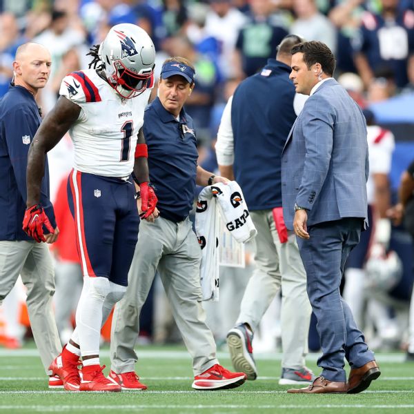 A.J. Brown's debut for Patriots ends with ankle injury