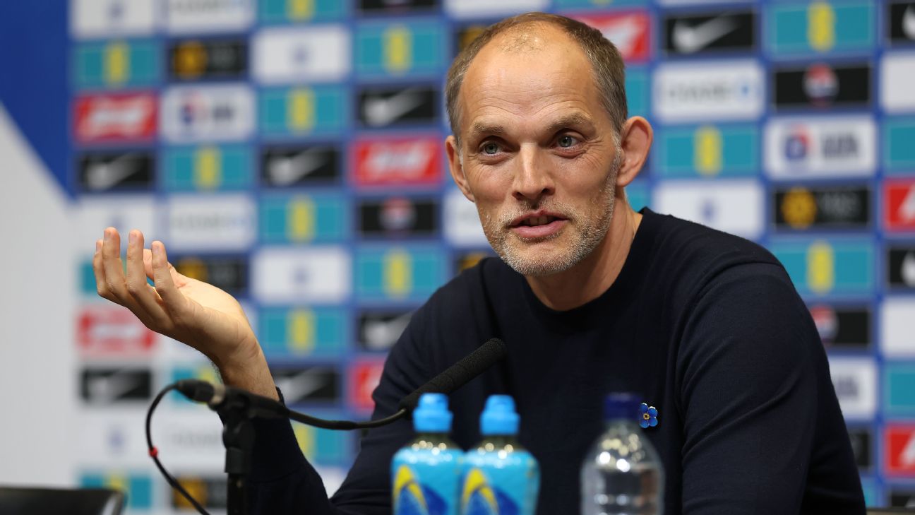 Thomas Tuchel spoke to reporters about his latest England squad at Wembley on Friday. — Article image accompanying England vs. Spain in Nations League 2026: TV channel, how to watch in UK, kick-off time, live stream, referee, line-ups on WagerUp Sports News.