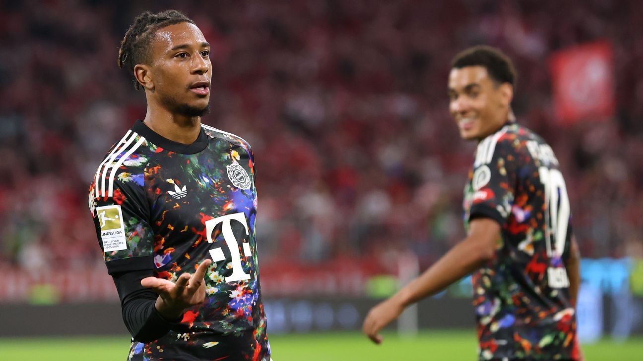Michael Olise reacts after completing his hat trick in Bayern Munich's rout of Union Berlin. — Article image accompanying Olise nets hat trick, Kane makes history in Bayern rout on WagerUp Sports News. Michael Olise reacts after completing his hat trick in Bayern Munich's rout of Union Berlin. — Article image accompanying Olise nets hat trick, Kane makes history in Bayern rout on WagerUp Sports News.