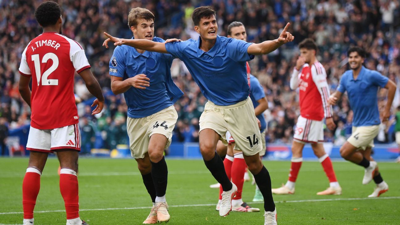 Brighton, Arsenal'in Premier Lig baslangicindaki yenilmezligini 3-0'lik galibiyetle bitirdi