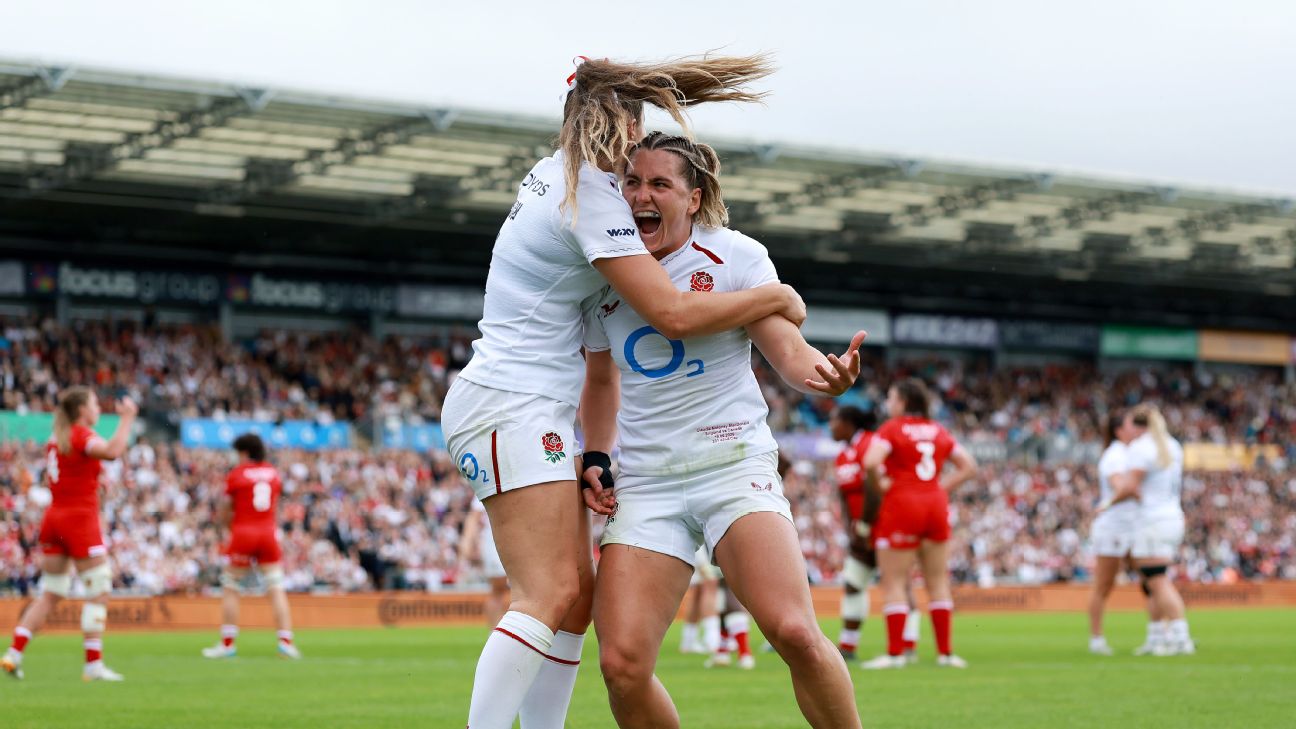 Article image accompanying England 26-26 Canada: Red Roses' 39-game winning run ends after hectic draw on WagerUp Sports News. Article image accompanying England 26-26 Canada: Red Roses' 39-game winning run ends after hectic draw on WagerUp Sports News.