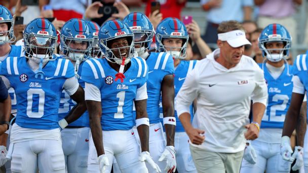 Head coach Lane Kiffin of the Louisiana State Tigers takes the field before the game against the Mississippi Rebels at Vaught-Hemingway Stadium on September 19, 2026 in Oxford, Mississippi. — Article image accompanying Ole Miss trolls LSU with 'Callin' Baton Rouge' soundtrack after revenge game win on WagerUp Sports News. Head coach Lane Kiffin of the Louisiana State Tigers takes the field before the game against the Mississippi Rebels at Vaught-Hemingway Stadium on September 19, 2026 in Oxford, Mississippi. — Article image accompanying Ole Miss trolls LSU with 'Callin' Baton Rouge' soundtrack after revenge game win on WagerUp Sports News.
