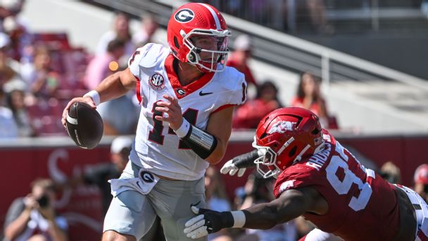 The opposition hasn't been the best, but Gunner Stockton and Georgia are clicking out of the gate. — Article image accompanying Ranking college football's 35 unbeaten teams after Week 3 on WagerUp Sports News. The opposition hasn't been the best, but Gunner Stockton and Georgia are clicking out of the gate. — Article image accompanying Ranking college football's 35 unbeaten teams after Week 3 on WagerUp Sports News.