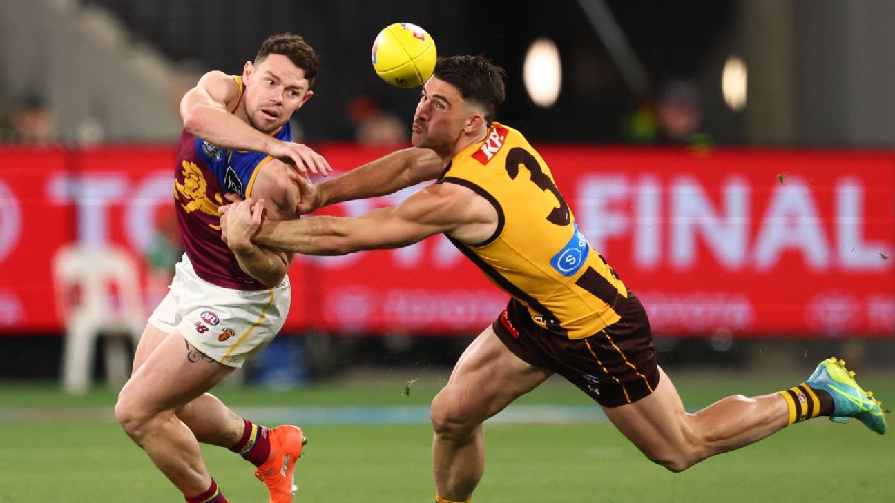 Lachie Neale in action against the Hawks. — Article image accompanying Brisbane star Neale still banned for AFL Grand Final on WagerUp Sports News.