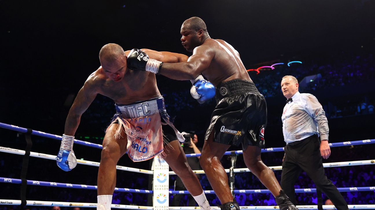 Daniel Dubois, right, defeated Fabio Wardley by 11th-round TKO back in May to win the WBO heavyweight world title. — Article image accompanying Daniel Dubois belittles Fabio Wardley: 'He punches like a baby' on WagerUp Sports News. Daniel Dubois, right, defeated Fabio Wardley by 11th-round TKO back in May to win the WBO heavyweight world title. — Article image accompanying Daniel Dubois belittles Fabio Wardley: 'He punches like a baby' on WagerUp Sports News.