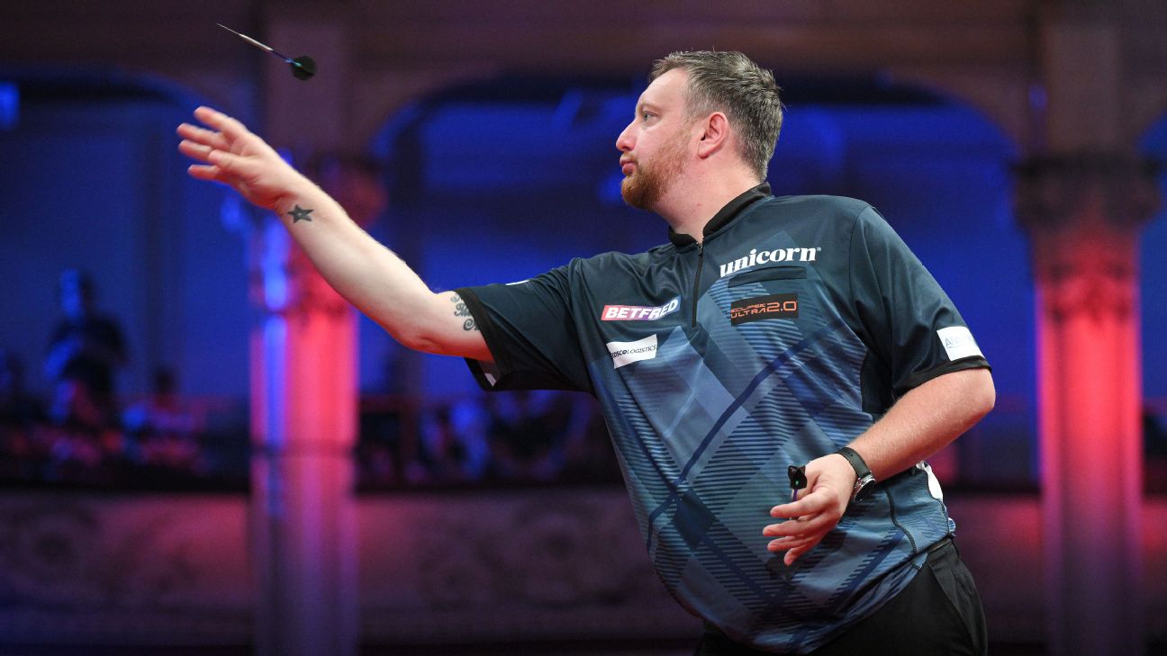 Article image accompanying Brit Cameron Menzies wins his second darts title of the year at Players Championship 29 on WagerUp Sports News. Article image accompanying Brit Cameron Menzies wins his second darts title of the year at Players Championship 29 on WagerUp Sports News.