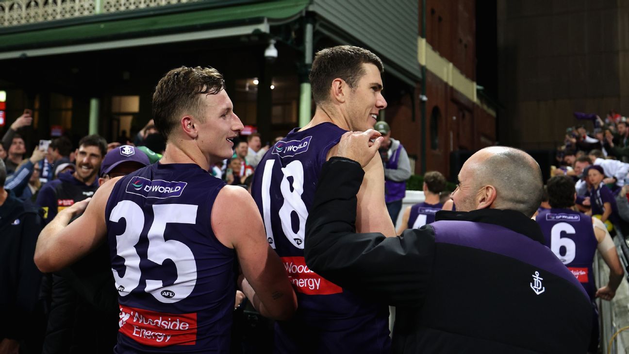 Mason Cox has a shot at winning a second premiership, this time with the Dockers. — Article image accompanying 'I respect him as a player': Mason Cox quips Dayne Zorko ahead of Grand Final on WagerUp Sports News.