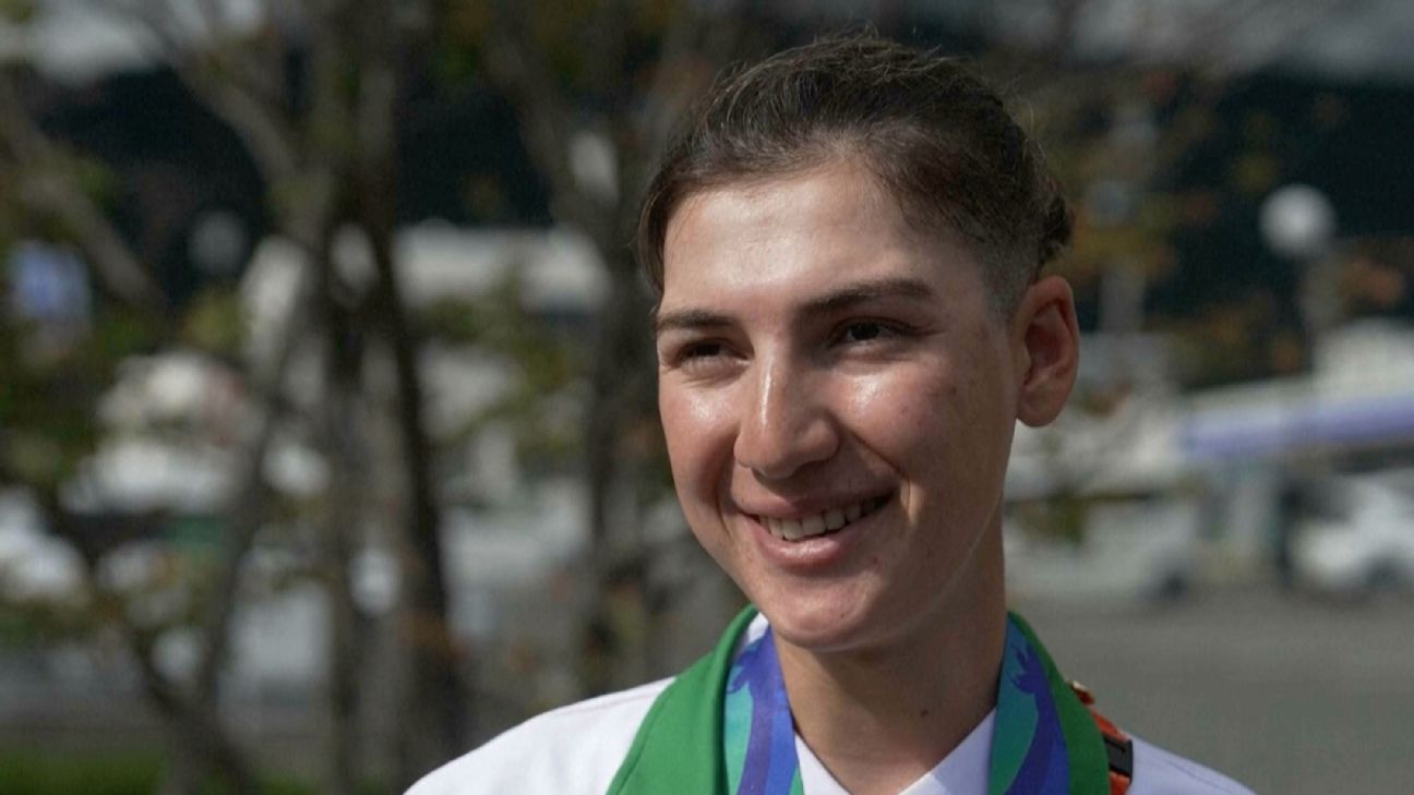 Article image accompanying Afghan female cyclist trained as man, wins Asian Games silver on WagerUp Sports News. Article image accompanying Afghan female cyclist trained as man, wins Asian Games silver on WagerUp Sports News.