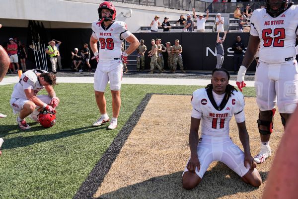In his first comments since he fumbled in the end zone with 1 second left against Vanderbilt, leading to a shocking loss for the Wolfpack, NC State QB CJ Bailey said he "was trying to get all the clock out. That was my thought. ... I fumbled the ball." — Article image accompanying NC State QB CJ Bailey addresses costly fumble vs. Vanderbilt on WagerUp Sports News.