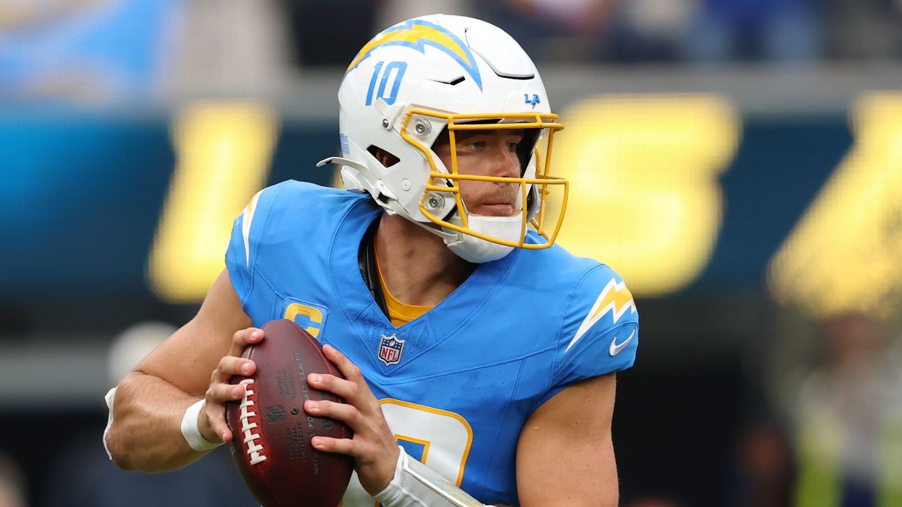 With a rough start to the season, it's unclear if Chargers QB Justin Herbert can take a leap playing against staunch defenses such as Buffalo, Seattle and Denver. — Article image accompanying Fantasy football: What to do with early-season disappointments like Loveland, Herbert and more on WagerUp Sports News.