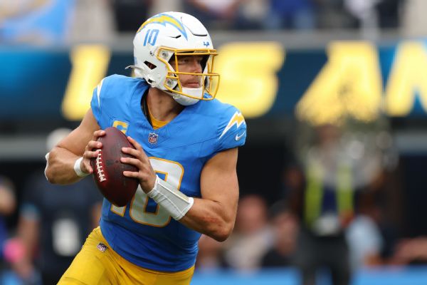 With a rough start to the season, it's unclear if Chargers QB Justin Herbert can take a leap playing against staunch defenses like Buffalo, Seattle and Denver. — Article image accompanying Herbert shuts down leadership questions amid Chargers' 0-2 start on WagerUp Sports News.