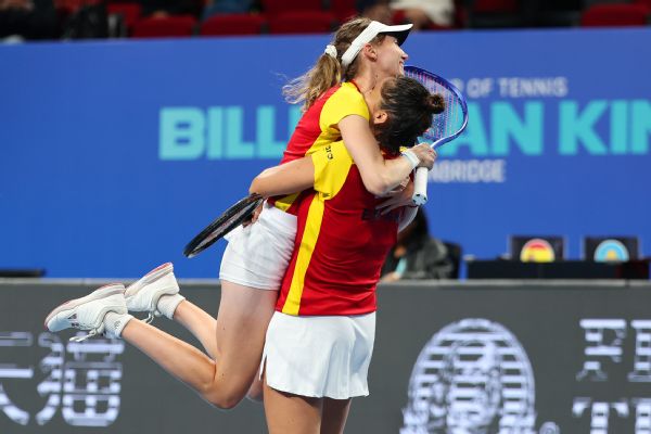 Article image accompanying Spain advances to Billie Jean King Cup semifinals vs. Czechia on WagerUp Sports News. Article image accompanying Spain advances to Billie Jean King Cup semifinals vs. Czechia on WagerUp Sports News.