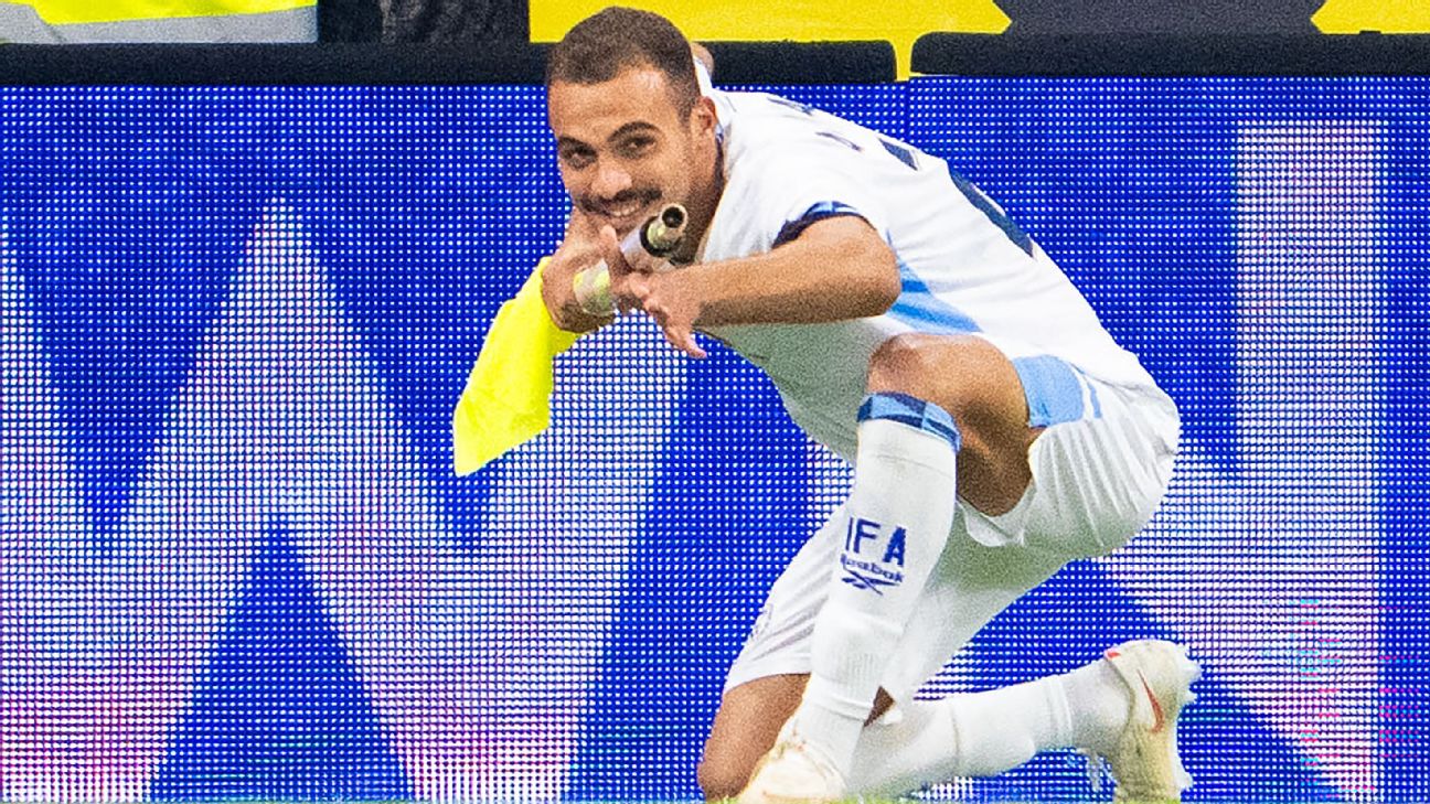 Saied Abu Farchi was sent off as a result of his goal celebration in Israel's defeat to Austria. — Article image accompanying Israel's Abu Farchi red-carded for goal celebration on WagerUp Sports News.