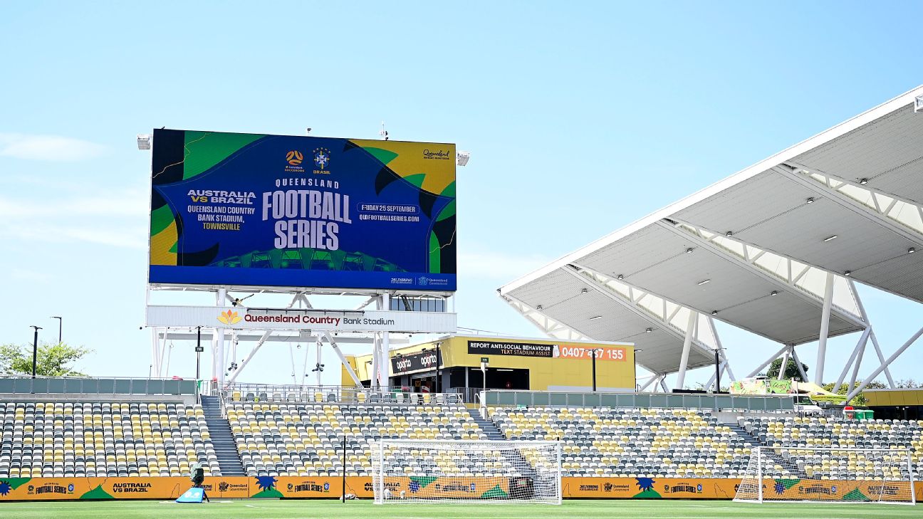The Socceroos' first match since the World Cup is a glamour friendly against Brazil. Join ESPN live as we bring you all the action from LIVE from Townsville. — Article image accompanying Socceroos vs. Brazil live: Australia hosts Raphinha and Co. in Townsville on WagerUp Sports News.