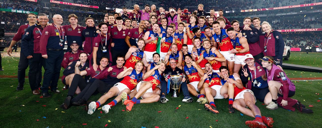 There’s barely enough superlatives to describe a team good enough to win three premierships in a row. But what about one which not only achieves a three-peat, but does it the hard way three years straight. — Article image accompanying Brisbane Lions produce stuff of football immortality to claim three-peat on WagerUp Sports News.