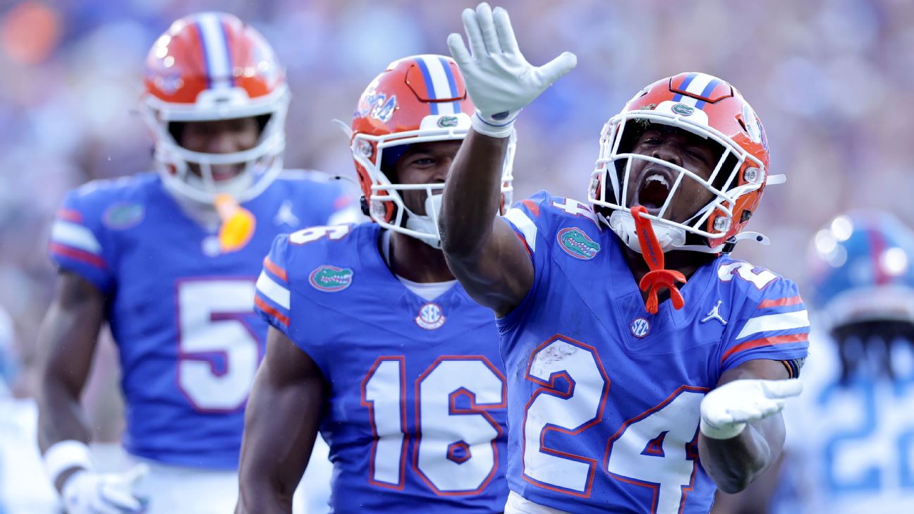 London Montgomery (24) and the Gators can celebrate a 4-0 start to the season. — Article image accompanying Projecting the College Football Playoff top 12 after Week 4 on WagerUp Sports News. London Montgomery (24) and the Gators can celebrate a 4-0 start to the season. — Article image accompanying Projecting the College Football Playoff top 12 after Week 4 on WagerUp Sports News.