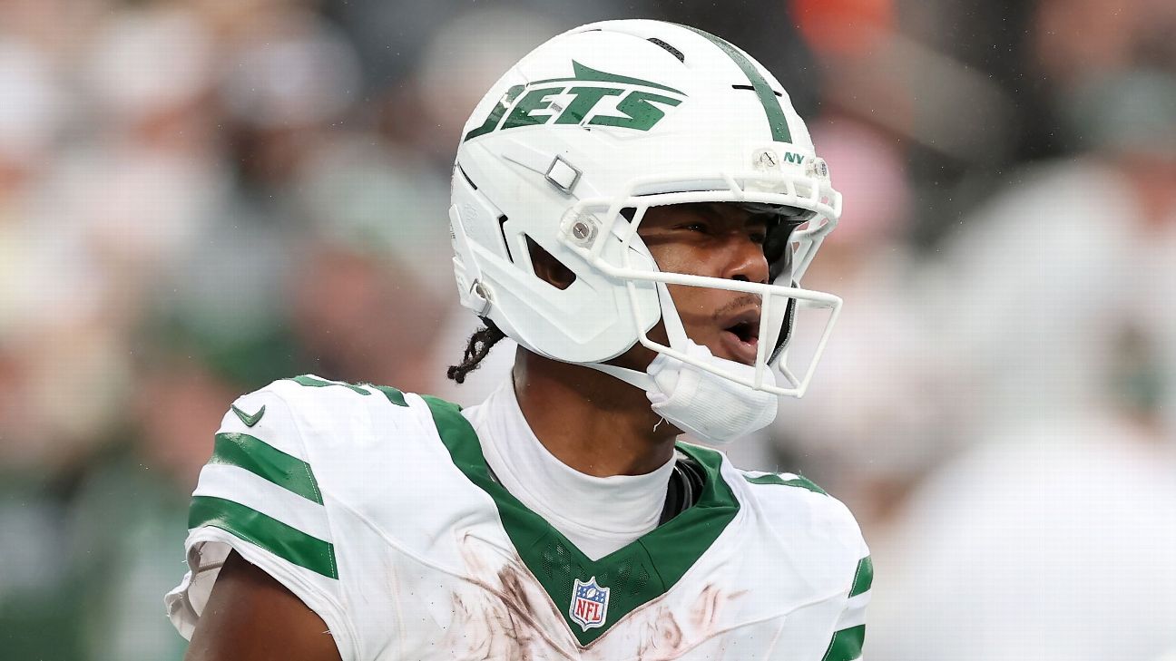 Article image accompanying Jets without WR Adonai Mitchell (finger) vs. Lions on WagerUp Sports News.