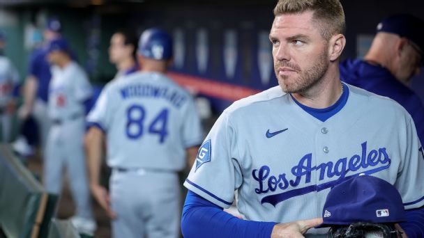Can Freddie Freeman get back to being a playoff producer after all the "aches and pains" for the team this season? — Article image accompanying MLB playoffs 2026: Could Dodgers be more vulnerable than you think? on WagerUp Sports News. Can Freddie Freeman get back to being a playoff producer after all the "aches and pains" for the team this season? — Article image accompanying MLB playoffs 2026: Could Dodgers be more vulnerable than you think? on WagerUp Sports News.