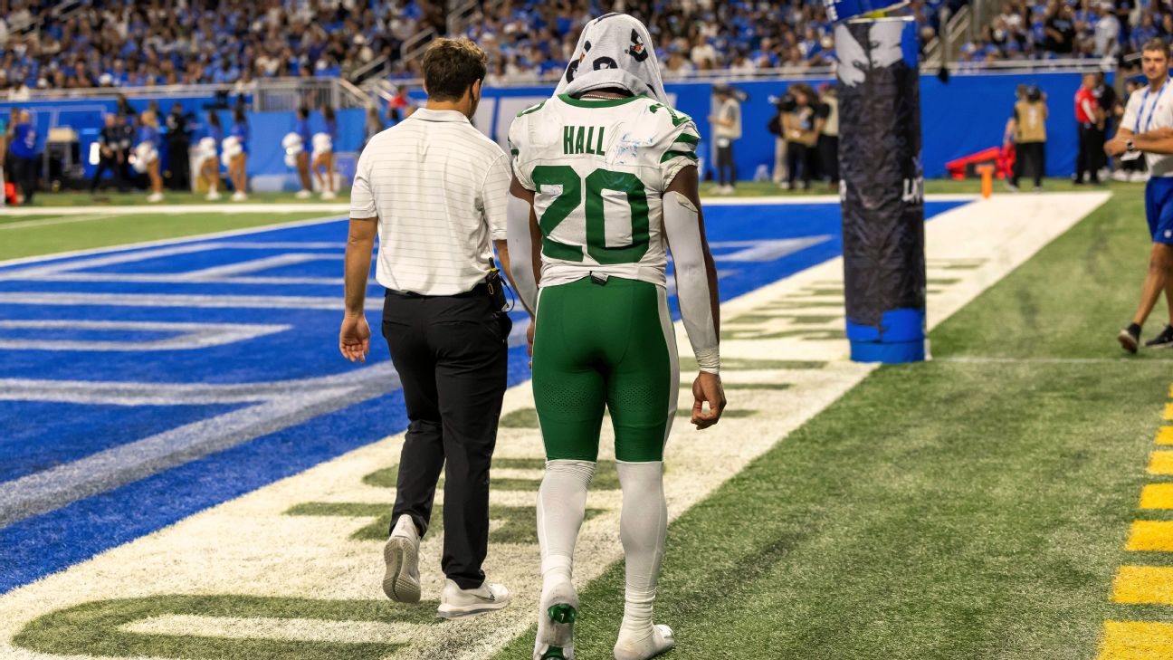 Jets running back Breece Hall said he probably will undergo an MRI on his injured right thigh after leaving Sunday's loss with the injury. — Article image accompanying RB Breece Hall suffers thigh injury as Jets lose late again on WagerUp Sports News. Jets running back Breece Hall said he probably will undergo an MRI on his injured right thigh after leaving Sunday's loss with the injury. — Article image accompanying RB Breece Hall suffers thigh injury as Jets lose late again on WagerUp Sports News.