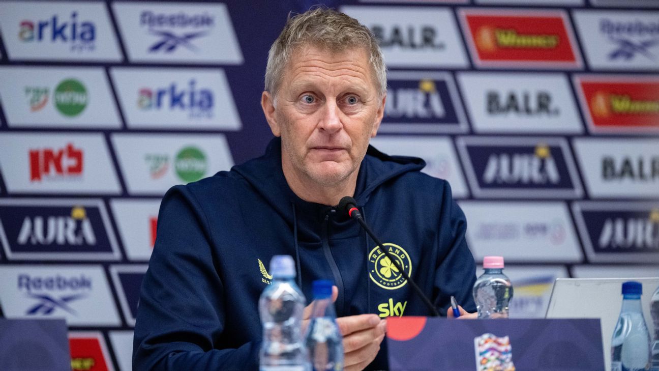 Republic of Ireland head coach Heimir Hallgrímsson addresses the media following his team's win over Israel. — Article image accompanying Republic of Ireland coach: 'Nobody questioning' Bazunu's refusal to face Israel on WagerUp Sports News. Republic of Ireland head coach Heimir Hallgrímsson addresses the media following his team's win over Israel. — Article image accompanying Republic of Ireland coach: 'Nobody questioning' Bazunu's refusal to face Israel on WagerUp Sports News.