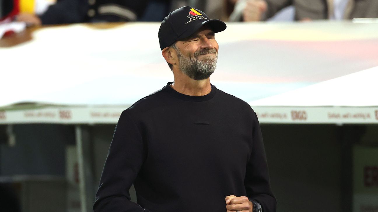 Jürgen Klopp tasted defeat for the first time as Germany coach in Sunday's match with Greece. — Article image accompanying Klopp: Germany's 1st ever loss to Greece 'part of the process' on WagerUp Sports News. Jürgen Klopp tasted defeat for the first time as Germany coach in Sunday's match with Greece. — Article image accompanying Klopp: Germany's 1st ever loss to Greece 'part of the process' on WagerUp Sports News.