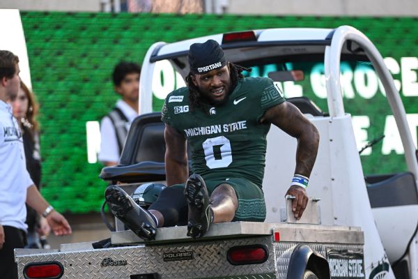 Article image accompanying Injured Michigan State RB Cam Edwards done for season on WagerUp Sports News. Article image accompanying Injured Michigan State RB Cam Edwards done for season on WagerUp Sports News.