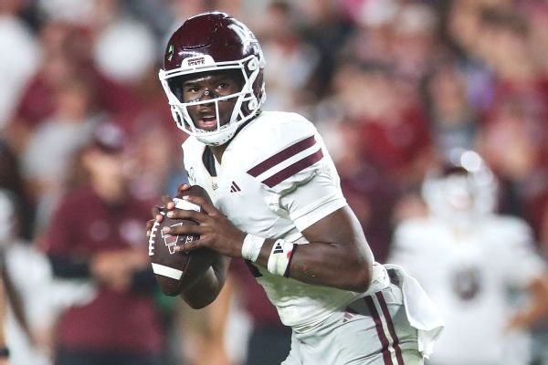 Article image accompanying Mississippi State QB Kamario Taylor, RB Fluff Bothwell doubtful vs. LSU on WagerUp Sports News.