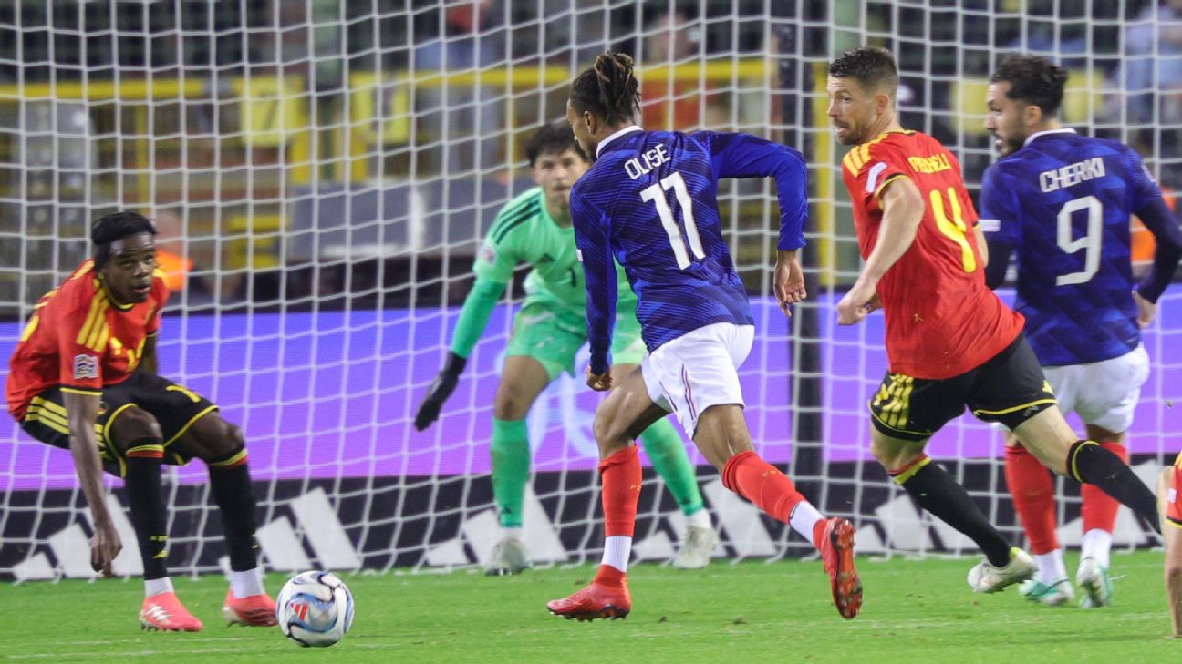 France snatched a 1-0 win at Belgium thanks to a stunning late goal from Michael Olise. — Article image accompanying Zidane goes wild over Olise's wonder goal in France's late victory on WagerUp Sports News. France snatched a 1-0 win at Belgium thanks to a stunning late goal from Michael Olise. — Article image accompanying Zidane goes wild over Olise's wonder goal in France's late victory on WagerUp Sports News.