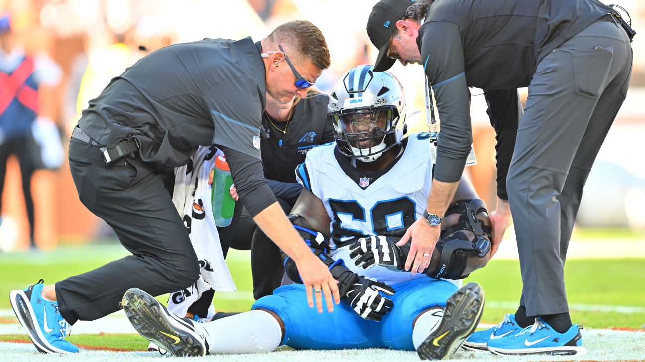 Article image accompanying Sources: Panthers OL Damien Lewis (UCL injury) to miss time on WagerUp Sports News. Article image accompanying Sources: Panthers OL Damien Lewis (UCL injury) to miss time on WagerUp Sports News.