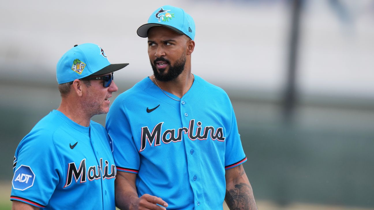 Marlins manager Clayton McCullough (left) will be back in 2027, but a $21 million club option for ace Sandy Alcantara looms heading into the offseason. Alcantara went 13-11 with a 3.87 ERA while leading the majors with 214 innings pitched. — Article image accompanying Marlins commit to manager Clayton McCullough for 2027 season on WagerUp Sports News. Marlins manager Clayton McCullough (left) will be back in 2027, but a $21 million club option for ace Sandy Alcantara looms heading into the offseason. Alcantara went 13-11 with a 3.87 ERA while leading the majors with 214 innings pitched. — Article image accompanying Marlins commit to manager Clayton McCullough for 2027 season on WagerUp Sports News.