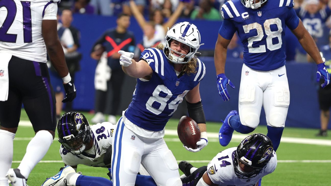 Tyler Warren of the Indianapolis Colts has the seventh most fantasy points among tight ends. — Article image accompanying Fantasy football matchup rankings: Upgrade Tyler Warren, Tetairoa McMillan in Week 4 on WagerUp Sports News. Tyler Warren of the Indianapolis Colts has the seventh most fantasy points among tight ends. — Article image accompanying Fantasy football matchup rankings: Upgrade Tyler Warren, Tetairoa McMillan in Week 4 on WagerUp Sports News.