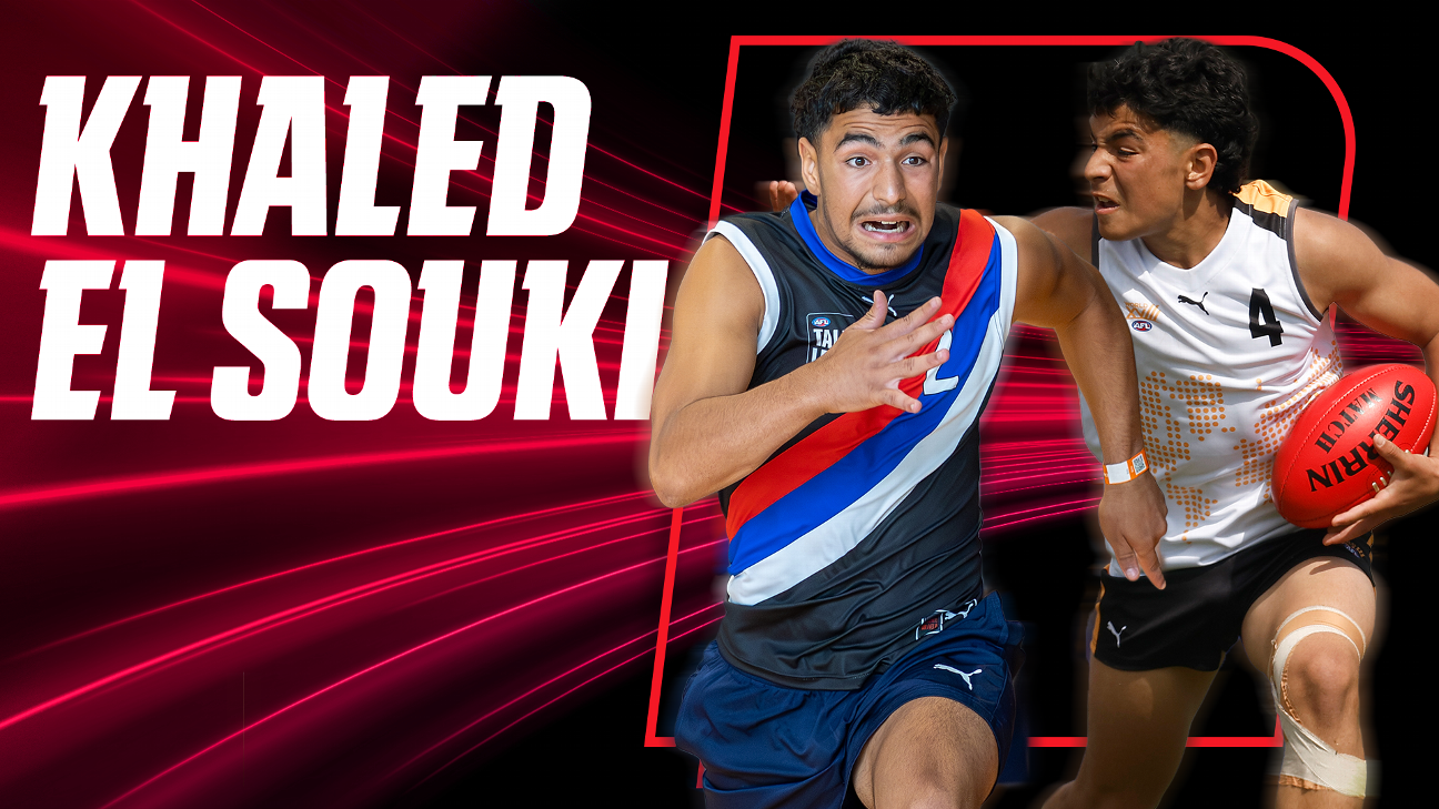 Khaled El Souki is a dazzling mix of power and balance in a short, stocky frame, making the small forward a nightmare to latch onto for defenders. — Article image accompanying 'They'd follow me knowing I kick goals': NGA-tied Khaled El Souki is in first-round contention on WagerUp Sports News.