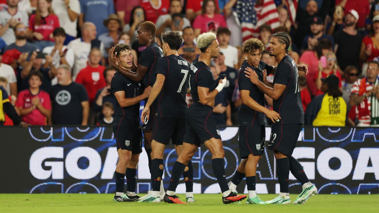 USMNT celebrate — Article image accompanying As it happened: USMNT beat Chile to keep momentum rolling on WagerUp Sports News.