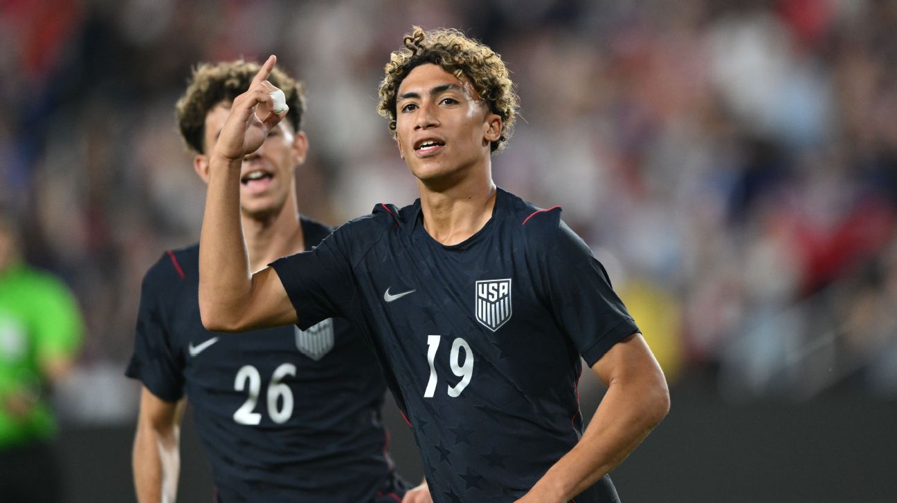 Julian Hall celebrates his goal for the USMNT against Chile. — Article image accompanying New-look USMNT beats Chile as teens make history on WagerUp Sports News. Julian Hall celebrates his goal for the USMNT against Chile. — Article image accompanying New-look USMNT beats Chile as teens make history on WagerUp Sports News.