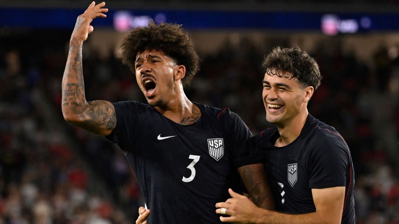 Chris Richards and Gio Reyna — Article image accompanying USMNT player ratings: Richards scores, steadies backline to get 8/10 in win over Chile on WagerUp Sports News. Chris Richards and Gio Reyna — Article image accompanying USMNT player ratings: Richards scores, steadies backline to get 8/10 in win over Chile on WagerUp Sports News.