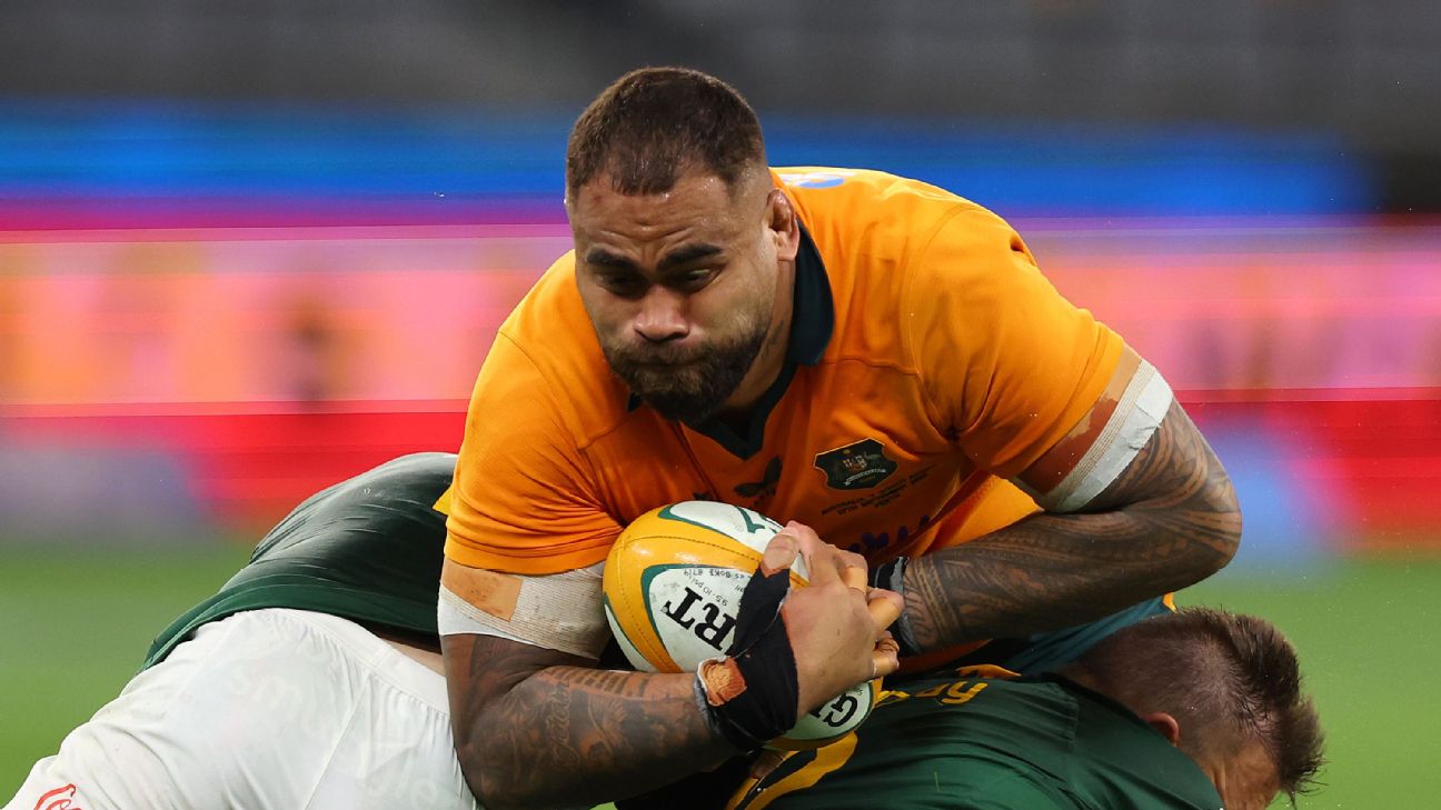 Lukhan Salakaia-Loto of the Wallabies against the Springboks — Article image accompanying Les Kiss wary of wounded All Blacks ahead of Bledisloe Cup on WagerUp Sports News. Lukhan Salakaia-Loto of the Wallabies against the Springboks — Article image accompanying Les Kiss wary of wounded All Blacks ahead of Bledisloe Cup on WagerUp Sports News.