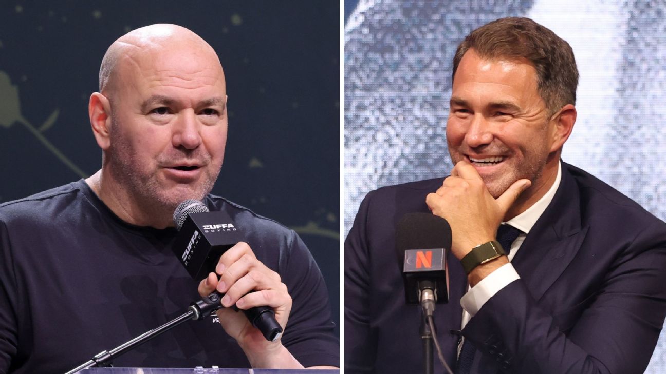 Eddie Hearn (R) is open to working with Dana White. — Article image accompanying Tyson Fury vs. Anthony Joshua: Eddie Hearn to meet Dana White to discuss involvement on WagerUp Sports News. Eddie Hearn (R) is open to working with Dana White. — Article image accompanying Tyson Fury vs. Anthony Joshua: Eddie Hearn to meet Dana White to discuss involvement on WagerUp Sports News.