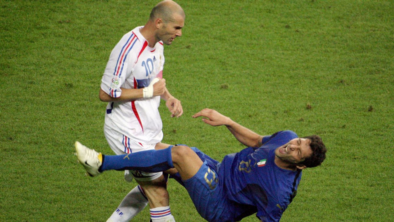 Zinedine Zidane's headbutt on Marco Materazzi in the 2006 World Cup final remains an iconic image. — Article image accompanying Zidane set for Italy reunion with no 'regrets' about WC final headbutt on WagerUp Sports News. Zinedine Zidane's headbutt on Marco Materazzi in the 2006 World Cup final remains an iconic image. — Article image accompanying Zidane set for Italy reunion with no 'regrets' about WC final headbutt on WagerUp Sports News.
