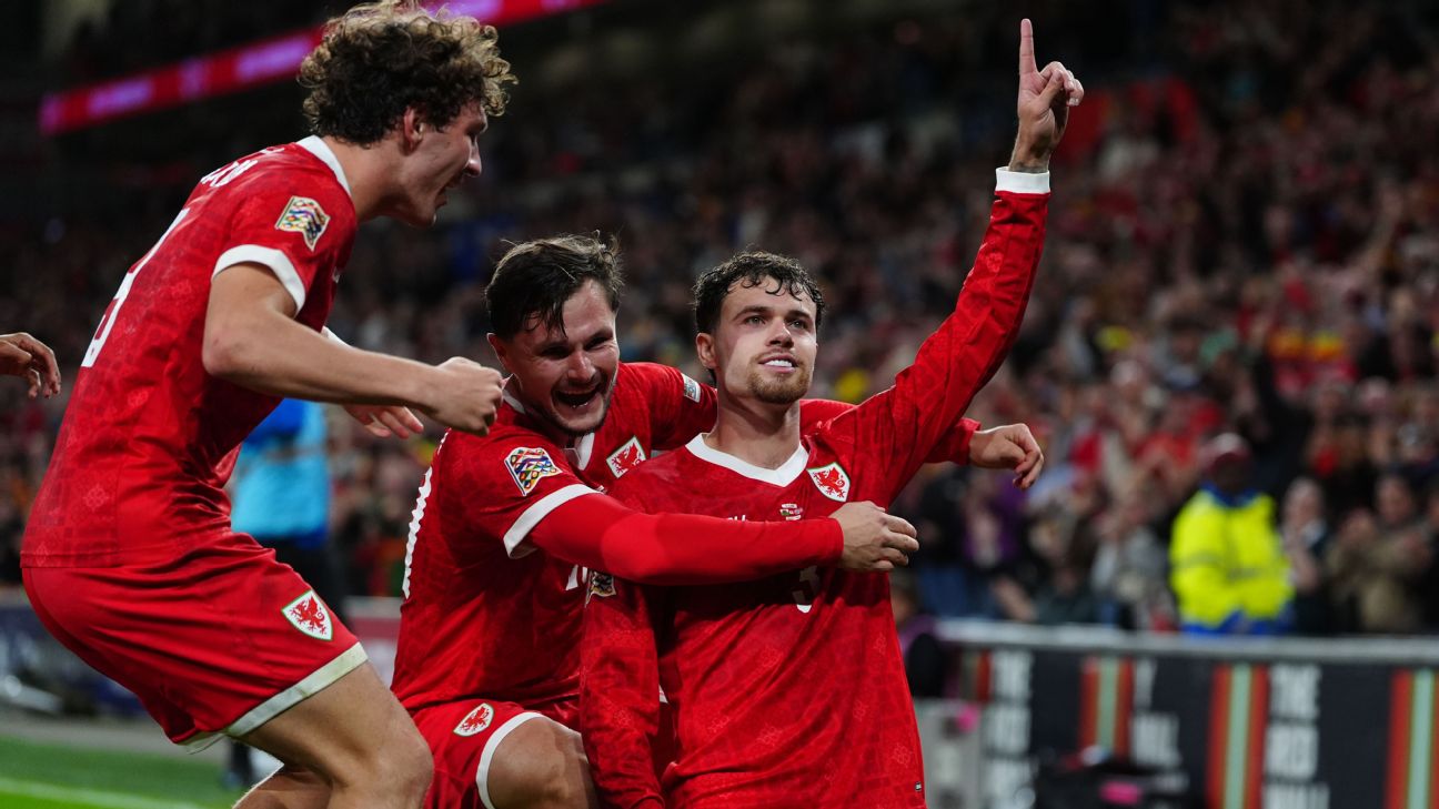 Wales' Neco Williams celebrates his goal against Norway. — Article image accompanying Wales beat 10-man Norway for 1st win in 2026 on WagerUp Sports News.